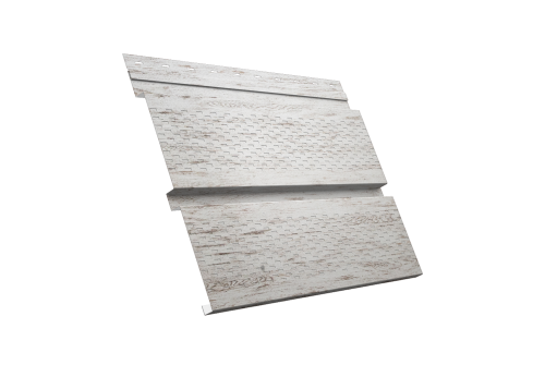 Софит металлический Квадро Брус Grand Line с перфорацией 0,45 Print Elite с пленкой Snow Wood TwinColor