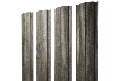 Штакетник Полукруглый Slim с прямым резом Grand Line 0,45 Print Elite Nordic Wood TwinColor