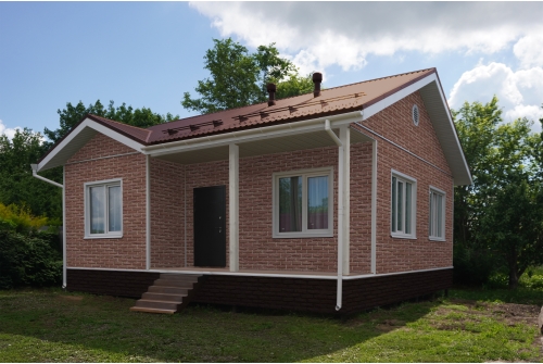 Фасадная панель Grand Line Колотый камень Design Plus корица с белым швом