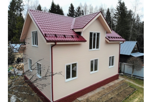 Металлочерепица Классик ("Classic") v01 0,5 Satin RAL 3005 красное вино