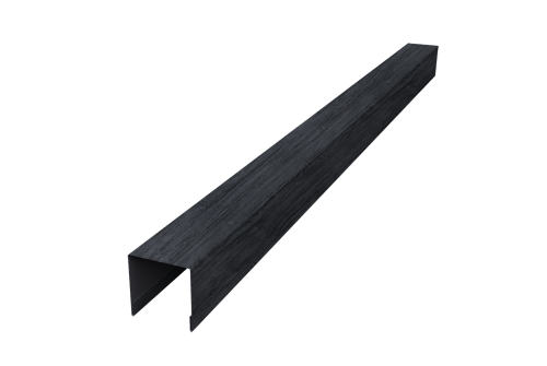 Планка вертикальная лицевая для забора жалюзи Palermo Grand Line 0,45 Print Premium Grey Wood TwinColor (2,5м)