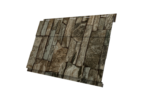 Софит металлический Вертикаль 0,2 prof Grand Line 0,45 Print Elite с пленкой Fine Stone TwinColor