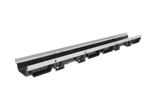 Лоток водоотводный Gidrolica VS LINE DN100.14.07 - пластиковый, с насадкой, кл. D400 (110254)