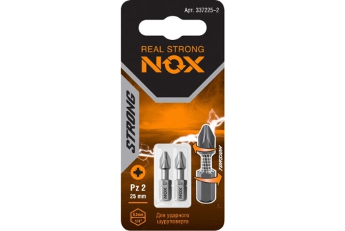 Бита торсионная Nox Strong Pz2х25мм C6,3 2 штуки карта (337225-2)