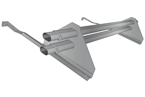 Снегозадержатель трубчатый для керамической/натуральной черепицы RAL 7004 1м (профиль до 50мм)
