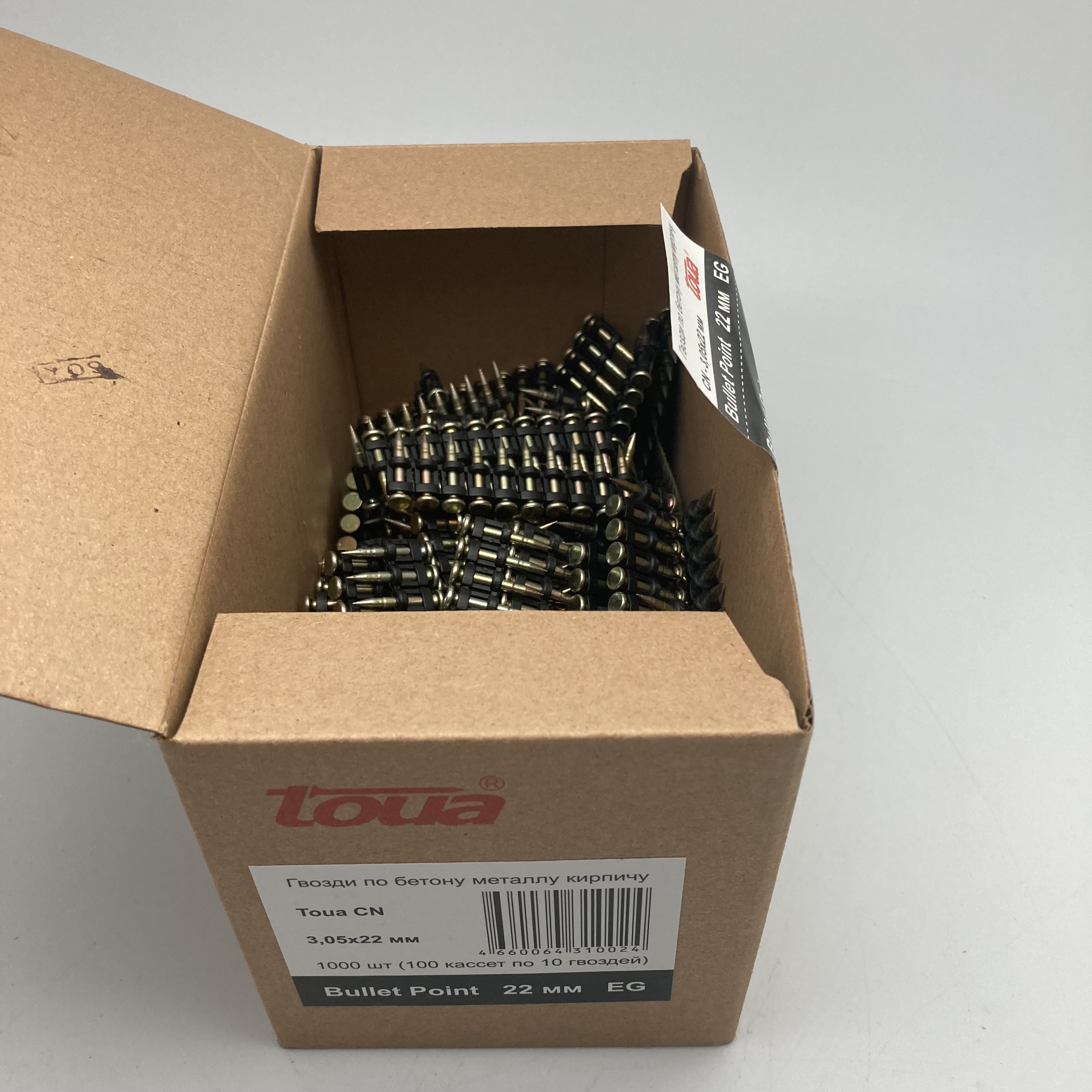 Гвозди по бетону Toua CN EG bullet point 3,05х22 мм (1000 шт)