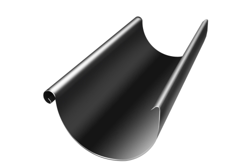Желоб полукруглый GL PU 125 мм 3 м RAL 9005 черный
