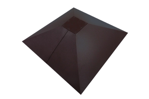 Колпак на столб под фонарь 390х390мм 0,5 Satin с пленкой RAL 7024 мокрый асфальт