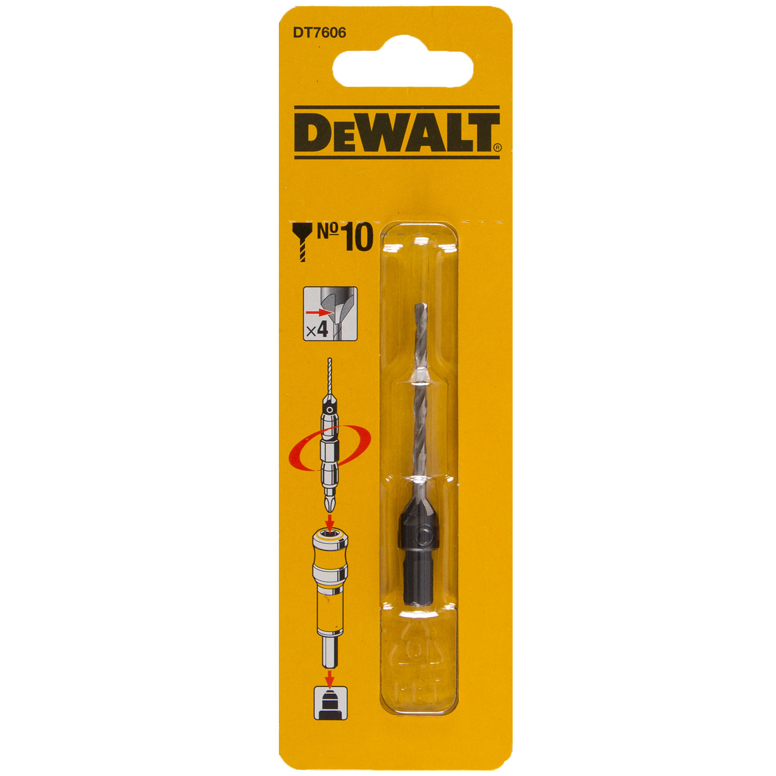 Пилотное сверло с зенкером DeWalt №10