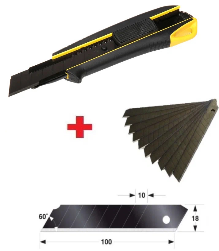 Нож с автофиксацией 18 мм Tajima Driver Cutter + 13 лезвий RB