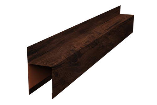 Планка опорная составная внешняя для забора жалюзи Palermo Grand Line 0,45 Print Elite Cherry Wood TwinColor (3м)