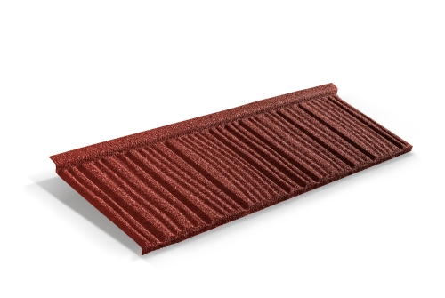 Лист композитной черепицы Metrotile WoodShake красный