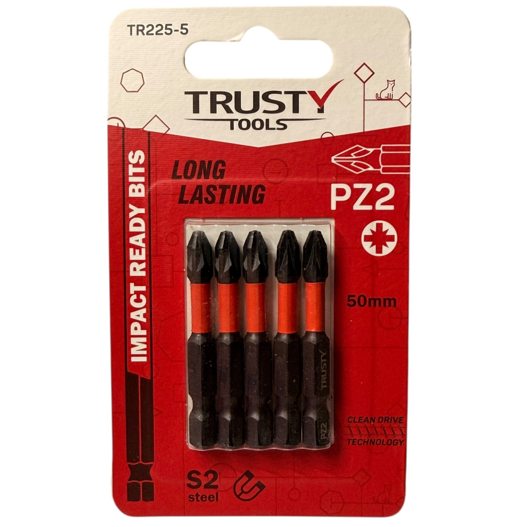 Биты ударные Trusty-Tools PZ2 50 мм (5 шт)