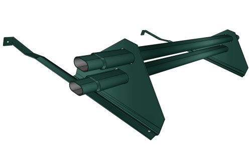 Снегозадержатель трубчатый для керамической/натуральной черепицы RAL 6005 1м (профиль до 74мм)