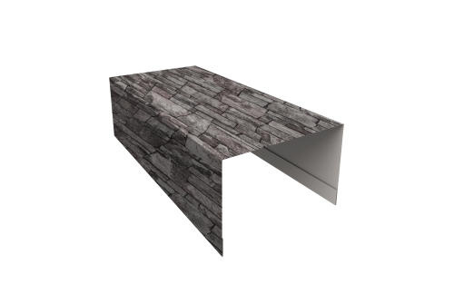 Крышка для забора из сайдинга Блок-хаус new Grand Line 0,45 Print Elite Fine Stone TwinColor (3м)