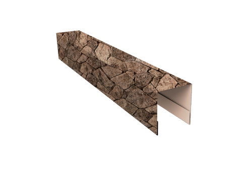 Планка боковая для забора из сайдинга Блок-хаус new Grand Line 0,45 Print Elite King Stone TwinColor (2,5м)