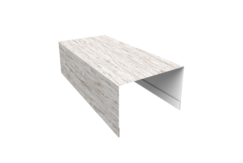 Крышка для забора из сайдинга Блок-хаус new Grand Line 0,45 Print Elite Snow Wood TwinColor (2,5м)