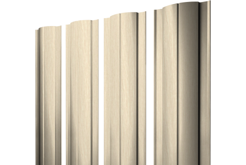 Штакетник Круглый с прямым резом Grand Line 0,45 Print Elite Milky Wood TwinColor