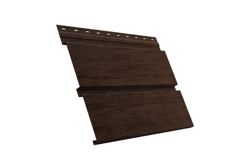 Софит металлический Квадро Брус Grand Line с перфорацией 0,45 Print-Double Premium с пленкой Antique Wood