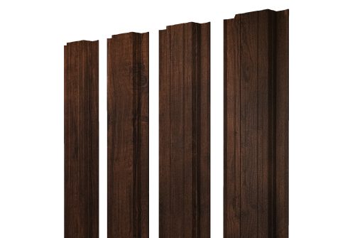 Штакетник Прямоугольный с прямым резом Grand Line 0,45 Print-Double Premium Cherry Wood Dark F
