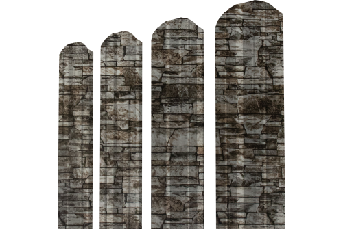 Штакетник Twin XL фигурный Grand Line 0,45 Print Elite Fine Stone TwinColor