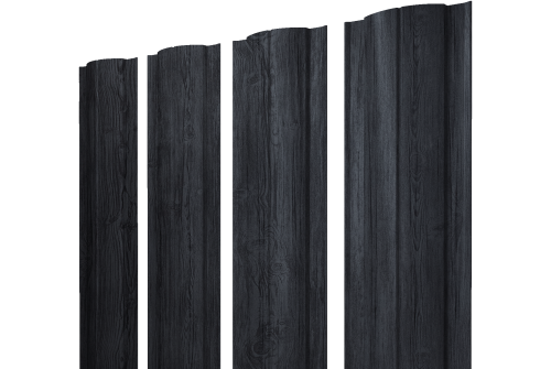 Штакетник Круглый с прямым резом Grand Line 0,45 Print Premium Grey Wood TwinColor