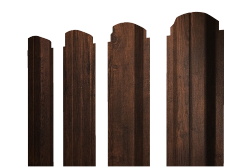 Штакетник П-образный A фигурный Grand Line 0,4 Print Premium Cherry Wood Dark FTC