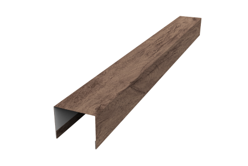 Крышка для забора жалюзи Palermo Grand Line 0,45 Print Premium Almond Wood Fresh (2,5м)