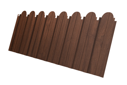 Профнастил C10A фигурный Grand Line 0,45 Print Elite Choco Wood TwinColor
