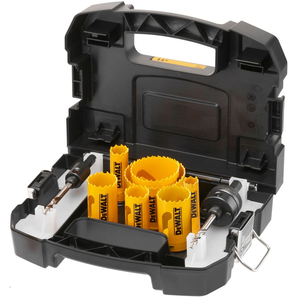Коронки биметаллические и пилотные сверла DeWalt DT90354 16-64 мм (11 шт)