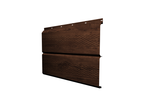 Софит металлический ЭкоБрус 0,345 Grand Line с перфорацией 0,45 Print Elite Cherry Wood TwinColor