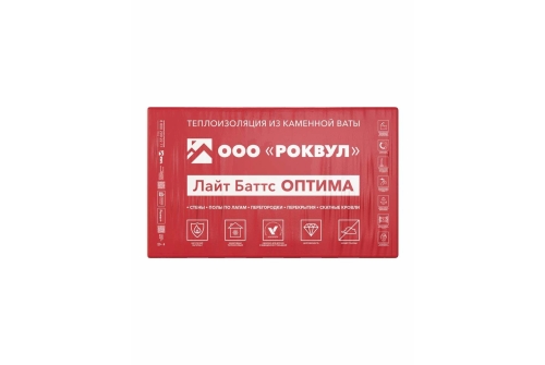Утеплитель Rockwool Лайт Баттс Оптима 1000х600х50 (10шт/пач. 6м2, 0,3м3)