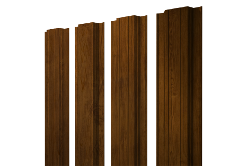 Штакетник Прямоугольный с прямым резом Grand Line 0,45 Print Elite Golden Wood TwinColor