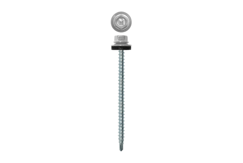 Саморез кровельный Daxmer 4,8х80 (100шт) сверло №1 RAL 9003