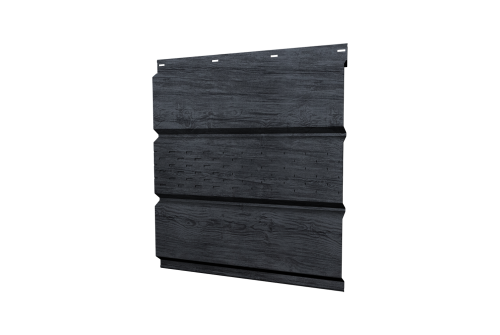 Софит металлический Классик Grand Line центральная перфорация 0,45 Print Premium с пленкой Grey Wood TwinColor