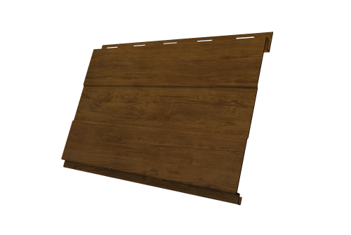 Софит металлический Вертикаль 0,2 prof Grand Line 0,45 Print Elite с пленкой Golden Wood TwinColor
