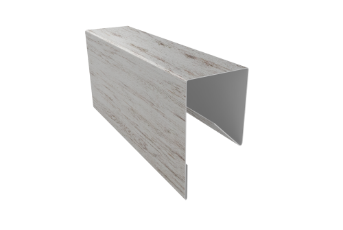 Планка П-образная заборная 17 Grand Line 0,45 Print Elite Snow Wood TwinColor (3м)