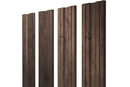 Штакетник Twin с прямым резом Grand Line 0,45 Print Premium Almond Wood Fresh