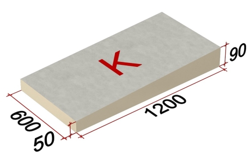 Плита теплоизоляционная PIR SLOPE3,4%(K) СХМ/СХМ 1200х600х50-90 (5,760м2)