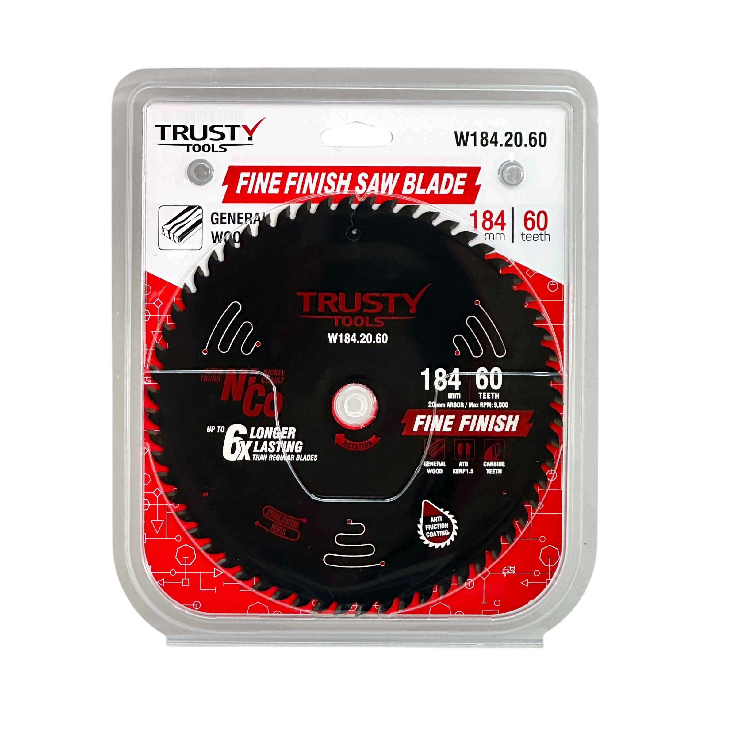 Диск пильный Trusty-Tools Fine Finish чистый рез 184х20 60T