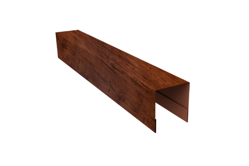 Планка боковая для забора из сайдинга Блок-хаус new Grand Line 0,45 Print Elite Cherry Wood TwinColor (3м)