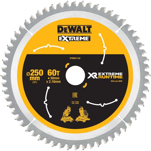 Диск пильный DeWalt Extreme Runtime по дереву 250x30 60T