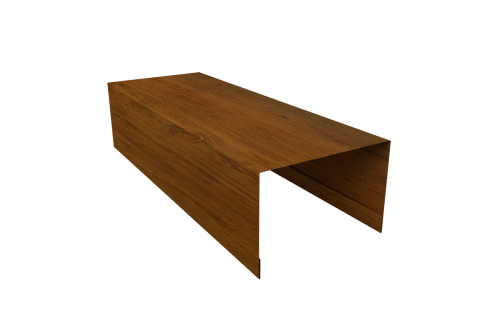 Крышка для забора из сайдинга Квадро Брус, Вертикаль Grand Line 0,45 Print-Double Elite Golden Wood (3м)