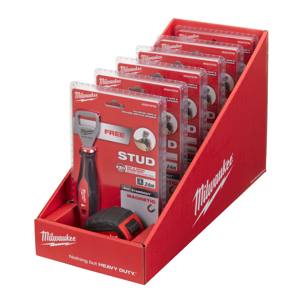 Промонабор: рулетка MILWAUKEE STUD 5 М + открывалка