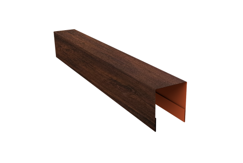 Планка боковая для забора из сайдинга Квадро Брус, Вертикаль Grand Line 0,45 Print Premium Cherry Wood Dark FTC (3м)