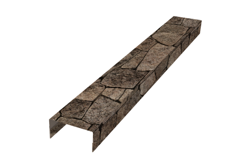 Крышка забора для горизонтального монтажа штакетника Grand Line 0,45 Print Elite King Stone TwinColor (3м)
