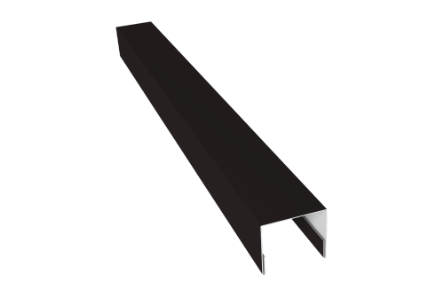 Планка П-образная заборная 24 Grand Line 0,5 Satin с пленкой RAL 9005 черный (2,5м)