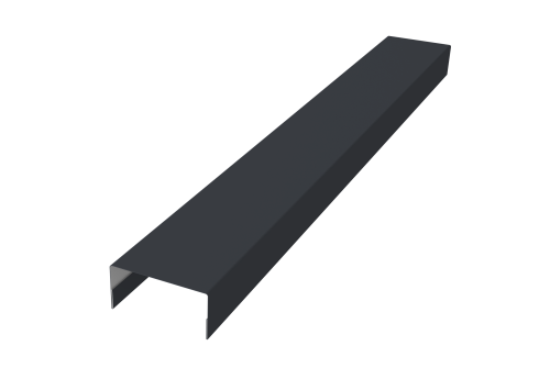 Крышка забора для горизонтального монтажа штакетника Grand Line 0,5 Satin RAL 7024 мокрый асфальт (2м)