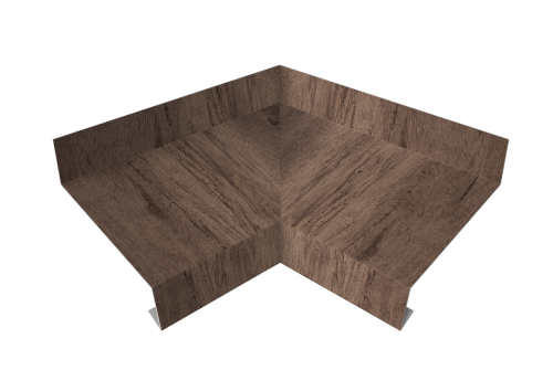 Угол отлива внутренний 70 Grand Line 0,45 Print Premium с пленкой Almond Wood Fresh