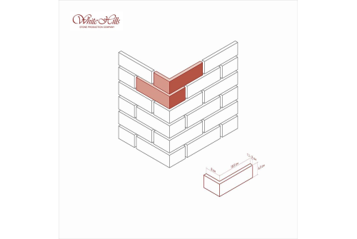 Угловой элемент White Hills Линц брик 366-55 с расшивкой 1,2 см